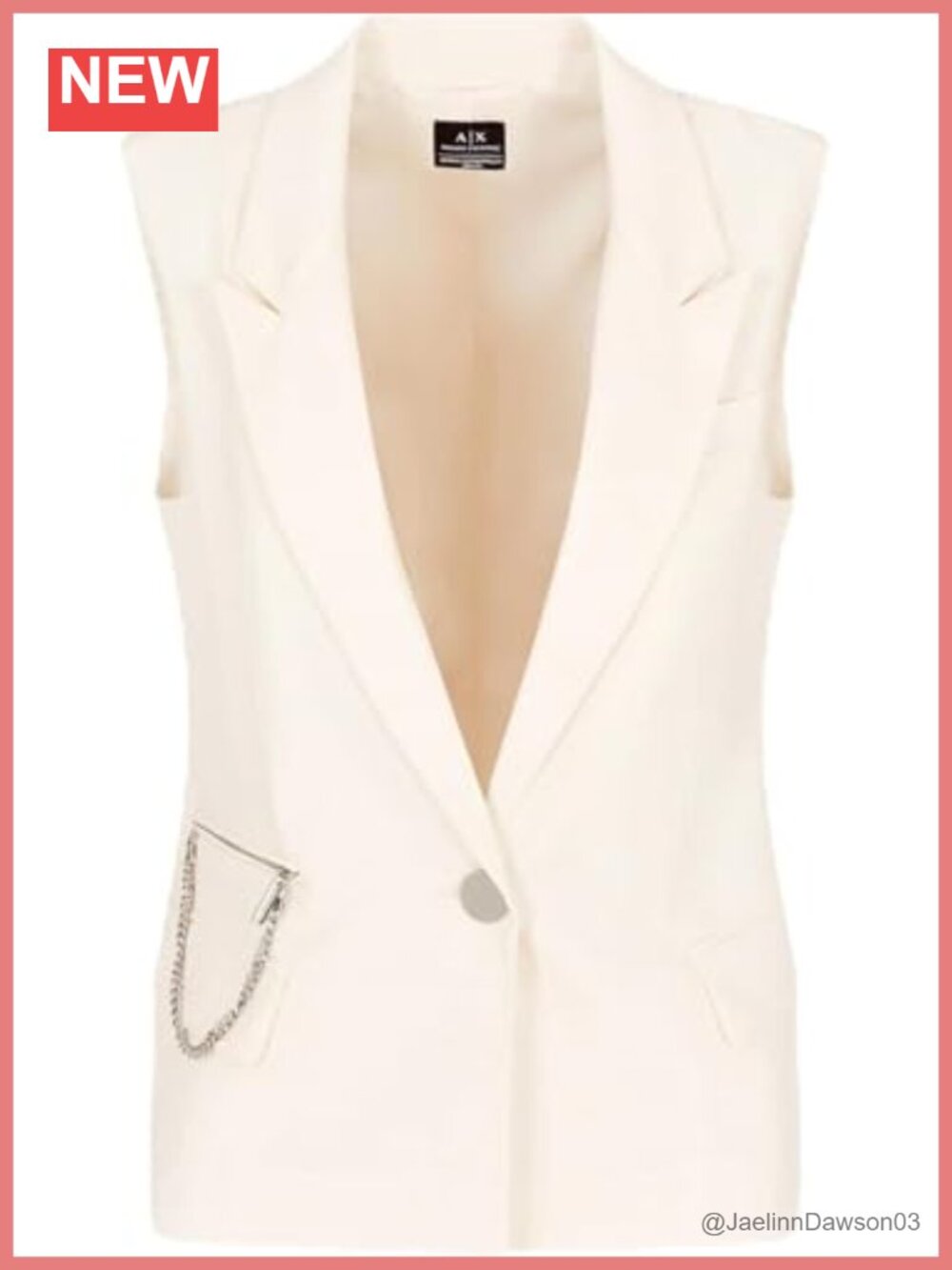 Edgy Blazer Vest Sleeveless Cocoon Notch Casual Women's